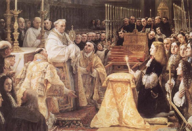 COELLO, Claudio Charles II Adoring the St Sacrament China oil painting art